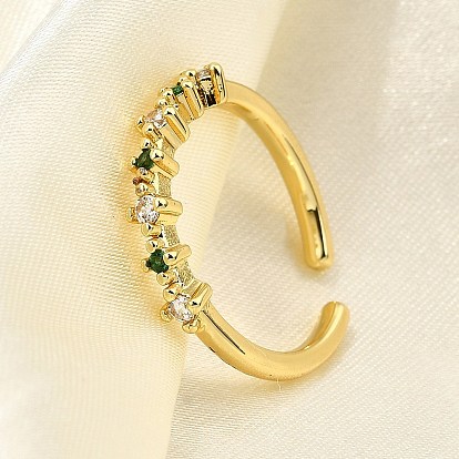 Манжеты из латуни с микро паве кубический цирконий для женщин, без кадмия, без никеля и без свинца, плоско-круглые