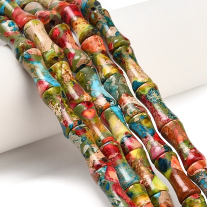 Натуральные имперские нитки из бисера яшмы, бамбуковая форма, окрашенные