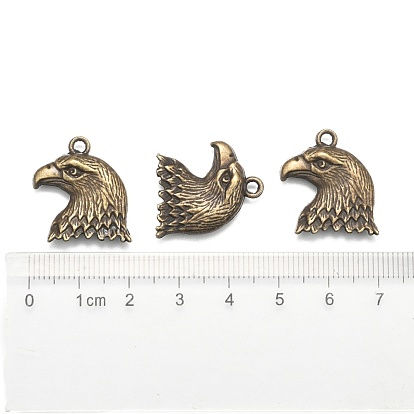 Tibetan Style Zinc Alloy Pendants, Lead Free & Cadmium Free, Eagle/Hawk Charm, 21.8x18.7x4mm, Hole: 2mm, about 200pcs/500g
