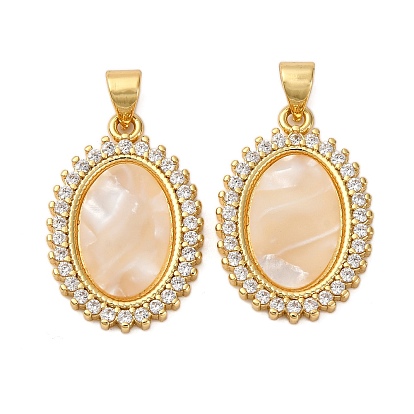 Латунные микро проложить кубического циркония подвески, овальные, с оболочкой, без кадмия и без свинца, стойки покрытие, долговечный