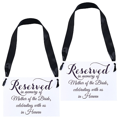 2шт. бумажных свадебных памятных табличек, табличка, зарезервированная в память о родителях, дедушке невесты., с полиэфирной лентой