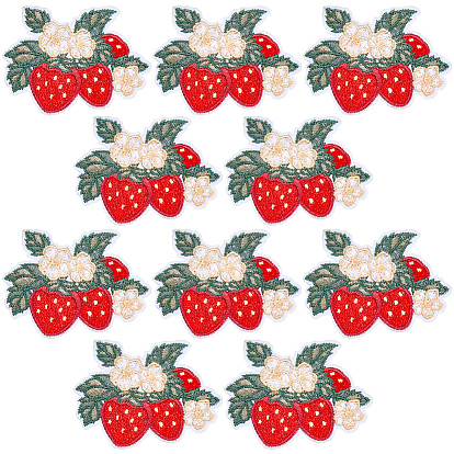 Компьютеризированные вышивки ткани самоклеющиеся пластыри, наклеить патч, аксессуары для костюма, аппликация, клубника