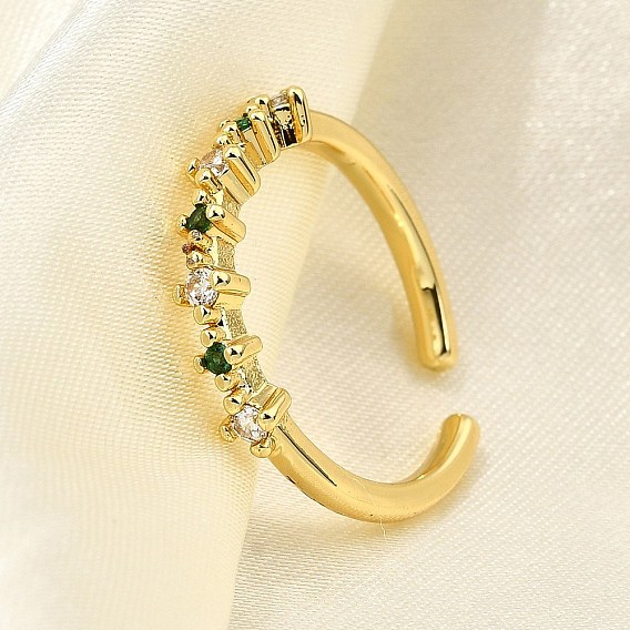 Манжеты из латуни с микро паве кубический цирконий для женщин, без кадмия, без никеля и без свинца, плоско-круглые