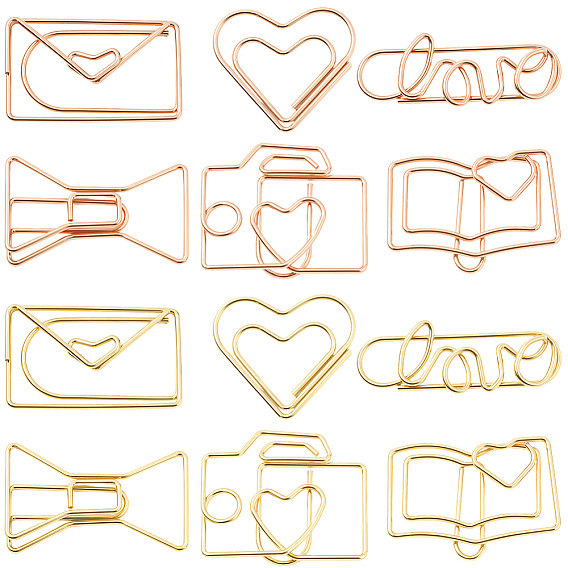 60 шт. 12 стили железные скрепки для бумаг, милые скрепки, забавные закладки маркировочные клипы, разнообразные