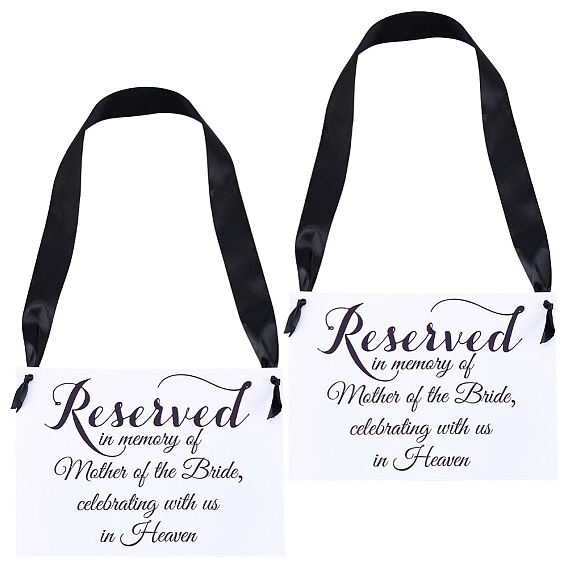 2шт. бумажных свадебных памятных табличек, табличка, зарезервированная в память о родителях, дедушке невесты., с полиэфирной лентой