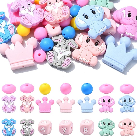 31шт 18 стили мультфильм животных пищевые экологически чистые силиконовые бусины