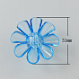 Garment Findings Transparent Acrylic Flower Sewing Shank Buttons, 31x31x11mm, Hole: 3mm, about 270pcs/500g