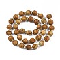 Natural Picture Jasper Beads Strands, with Seed Beads, Faceted Bicone Barrel Drum