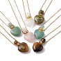 Colliers pendentifs de bouteille de parfum de pierre gemme de coeur ouvert pour des femmes, 304 acier inoxydable colliers de chaînes du câble