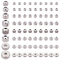 80pcs 8 Stil 201 Edelstahlperlen, , Scheibe/flach rund & rund