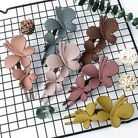Large Matte Double Butterfly Elegant Clip Fashion Duckbill Clip - Hairstyle, Trendy, Elegant.