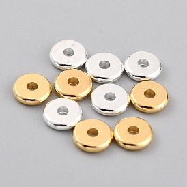 Brass Beads, Long-Lasting Plated, Disc/Flat Round, Heishi Beads