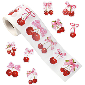 Наклейки рулон, самоклеящиеся этикетки из вишневой бумаги, декоративные наклейки для подарков, вечеринка