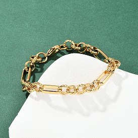 304 женские браслеты-цепочки figaro из нержавеющей стали, вакуумное покрытие pvd