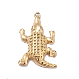 Ion Plating(IP) 304 Stainless Steel Pendants, Crocodile Charm