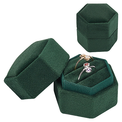Velvet Ring Boxes, Hexagon