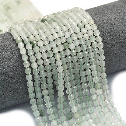 Природного кварца нитей бисера, энергетическая призматическая огранка с двойными концами бусины, граненые двухконусные