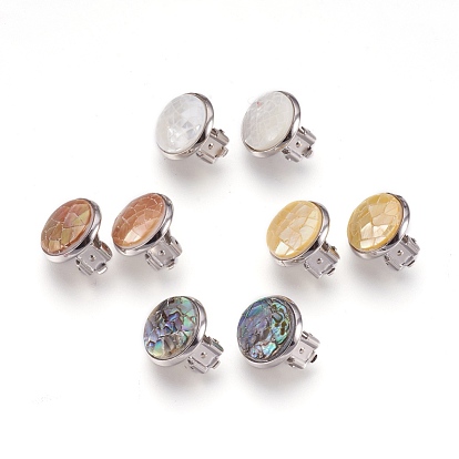 Серьги-клипсы, с латунной фурнитурой платинового цвета, полукруглый