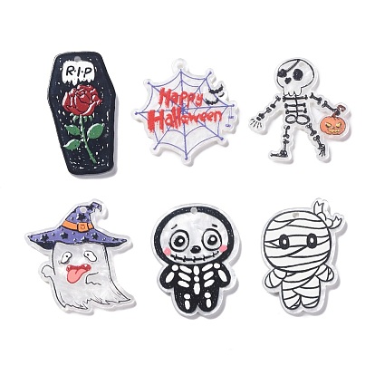 Halloween Style Printed Acrylic Pendants