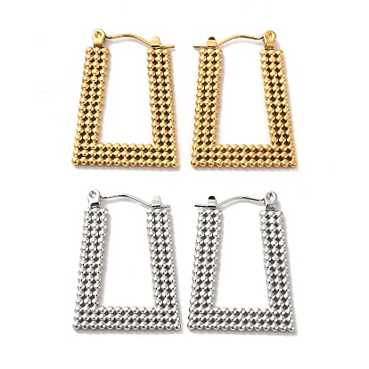 304 женские серьги-кольца в форме трапеции из нержавеющей стали