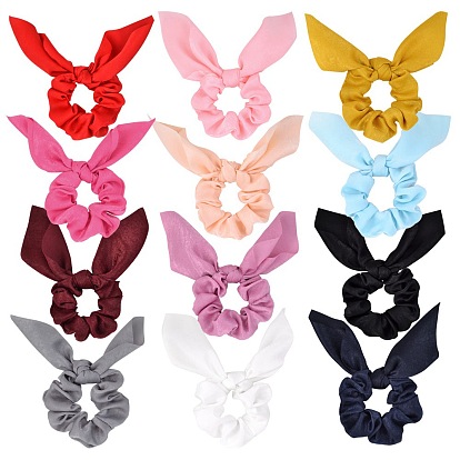 Rabbit Ear Polyester Elastic Hair Accessories, for Girls or Women, Scrunchie/Scrunchy Hair Ties