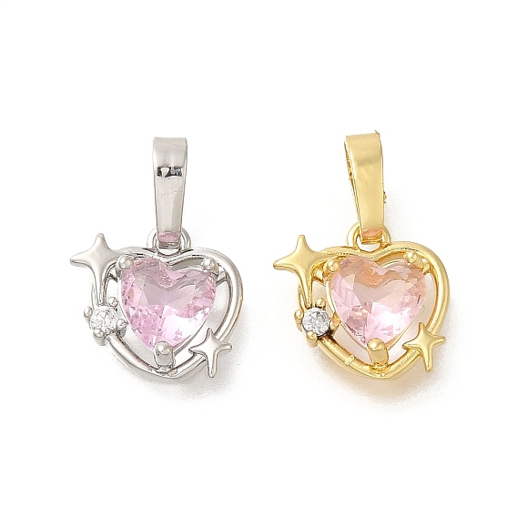 Латунные микро проложить кубического циркония прелести, долговечный, без кадмия и без свинца, сердце