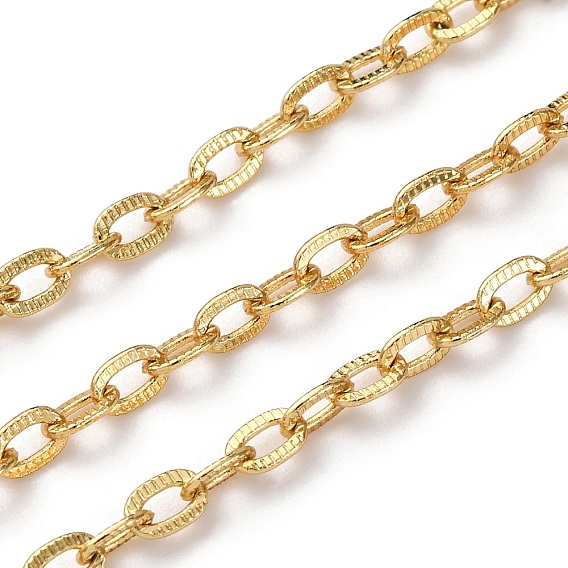 Латунные текстурированные овальные звенья цепи, без свинца и без кадмия, стойки покрытие, долговечный, пайки, с катушкой