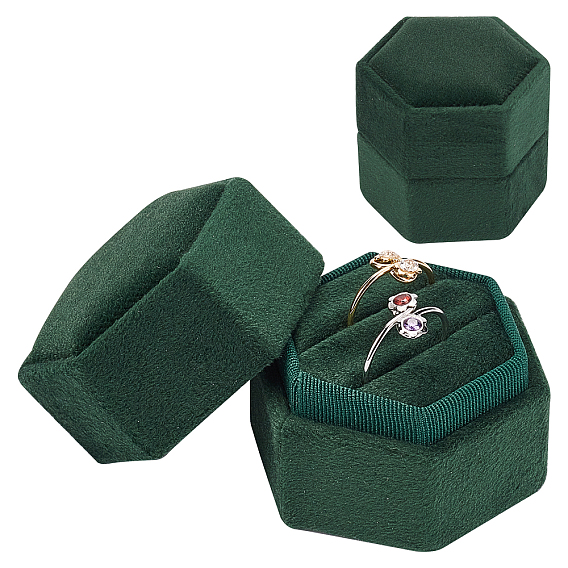 Velvet Ring Boxes, Hexagon