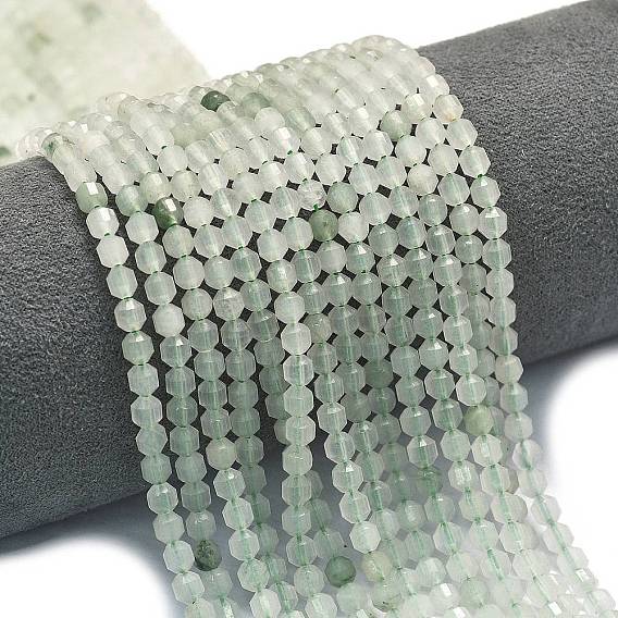 Природного кварца нитей бисера, энергетическая призматическая огранка с двойными концами бусины, граненые двухконусные