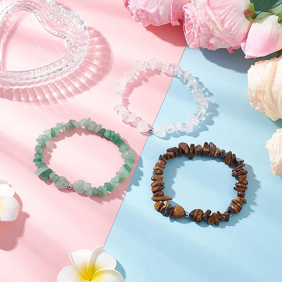 Браслеты из натуральных драгоценных камней и бусин для женщин, наггетсы и сердце