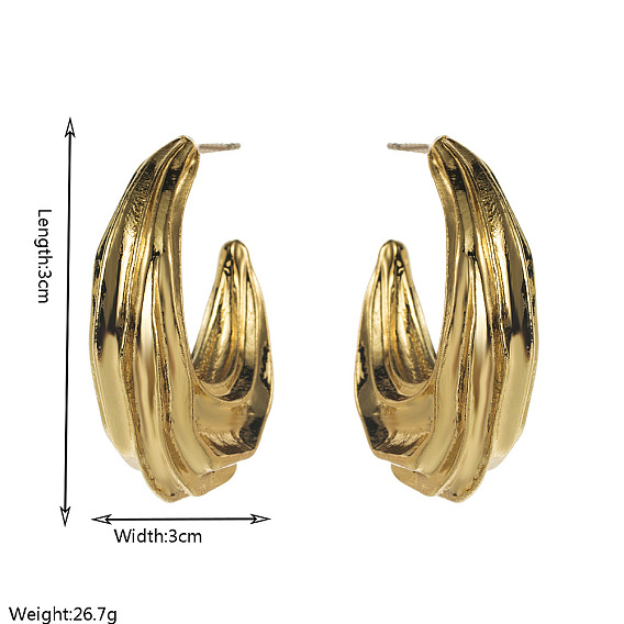 Alloy Stud Earrings for Women, Moon, Half Hoop Earrings