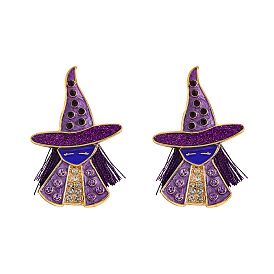 Enchanting Witch Earrings for Halloween Party - Fun and Quirky Magic Wizard Ear Studs
