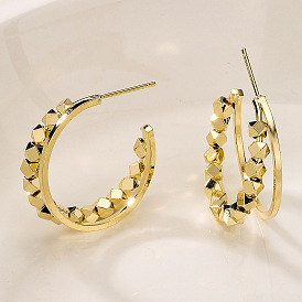 Chic and Versatile French Style Silver Drop Earrings with Gold Plating