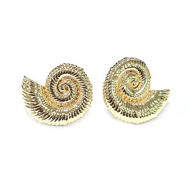 Snail Brass Stud Earrings, Long-Lasting Plated, Lead Free & Cadmium Free