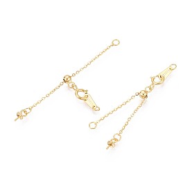 925 удлинители цепи из стерлингового серебра, с застежками в виде когтей лобстера и подвесками