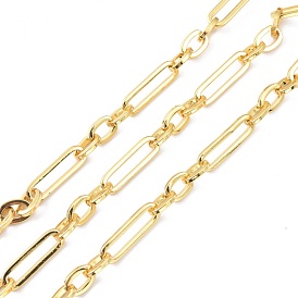 Латунная цепочка фигаро, с катушкой, несварные, овальные