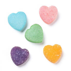 Cabochons agate Druzy naturel, teint, cœur