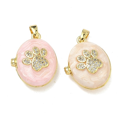 Латунные подвески с микропаве из прозрачного кубического циркония, с эмалью, овал с подвесками в виде лапы, стойки покрытие, долговечный, реальный 18 k позолоченный