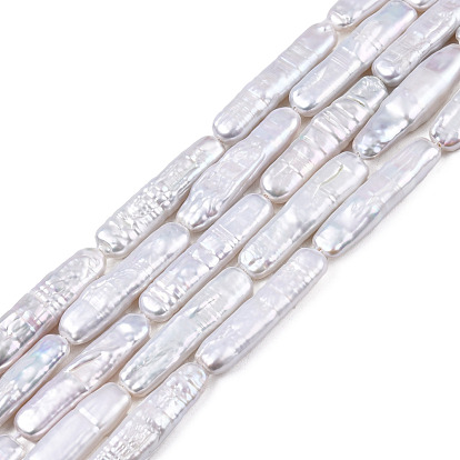 Natural Baroque Pearl Keshi Pearl Beads Strands, Cultured Freshwater Pearl, Stick