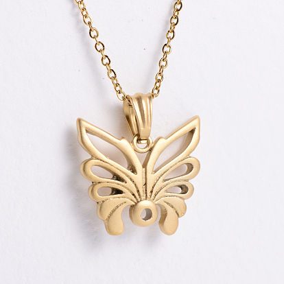 Элегантные полые бабочки из нержавеющей стали с подвеской для женщин