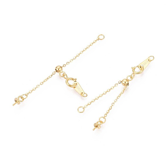 925 удлинители цепи из стерлингового серебра, с застежками в виде когтей лобстера и подвесками