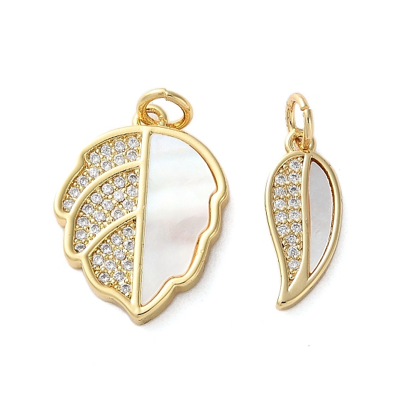 Латунные микро проложить кубического циркония подвески, с оболочкой, лист прелести, стойки покрытие, прочное покрытие, без кадмия и без свинца, с целью перехода в кольце