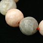 Natural Sunstone Beads Strands, Faceted Round, Hole: 1mm