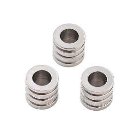 201 Stainless Steel Beads, Grooved Beads, Column