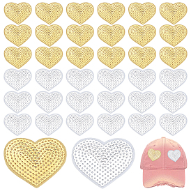 40 шт 2 цвета компьютеризированная вышивка ткань утюг / пришивание заплат, аксессуары для костюма, пайеттские аппликации, сердце