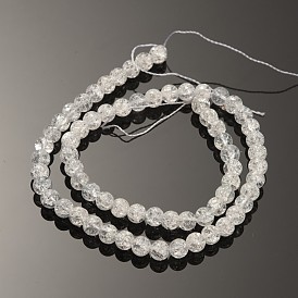 Synthetic Crackle Quartz Round Beads Strands