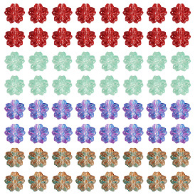 80 шт 4 стили прозрачные стеклянные бусины, цветок