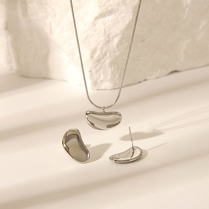 Боб 304 комплекты из серег-гвоздиков и ожерелий с подвесками из нержавеющей стали для унисекс