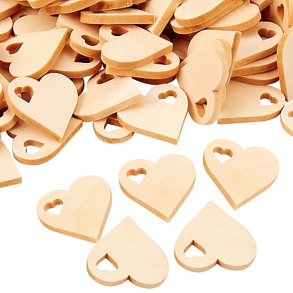 Blank Wood Cabochons, Heart