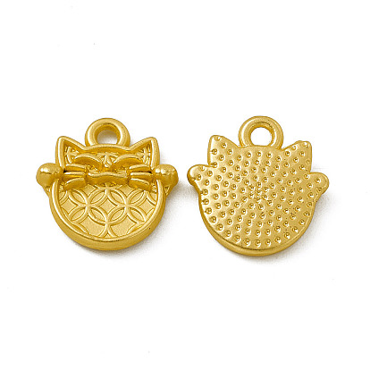 Crémaillère pendentifs en alliage placage, sans cadmium et sans nickel et sans plomb, breloque chat chanceux